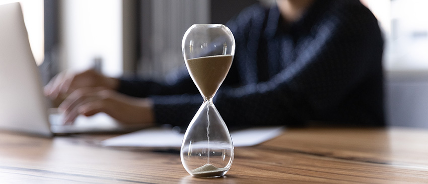 Zeit, Protention, Retention, Sanduhr